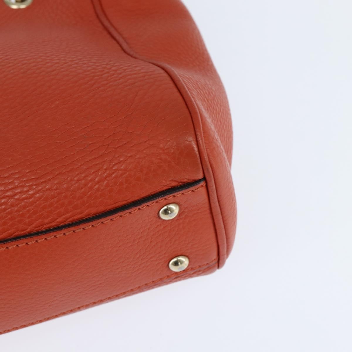 Gucci Bamboo Shopper Tote Leather, ORANGE, LEATHER, Handbag