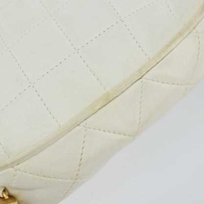 Chanel Vintage Diamond Tassel Crossbody Quilted Lambskin, WHITE, LEATHER, Clutche & pouche