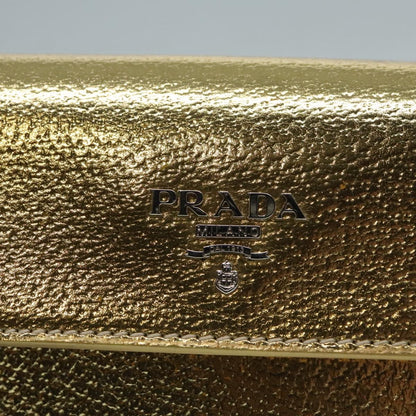 Prada Vintage Pouch Leather, GOLD, LEATHER, Clutche & pouche