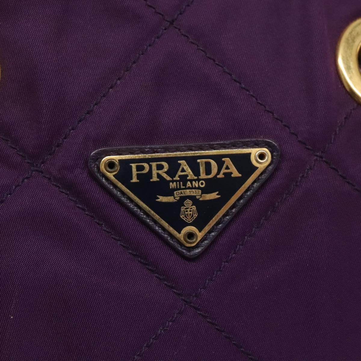 Prada Chain Shoulder Bag Quilted Tessuto, PURPLE, NYLON, Shoulder bag