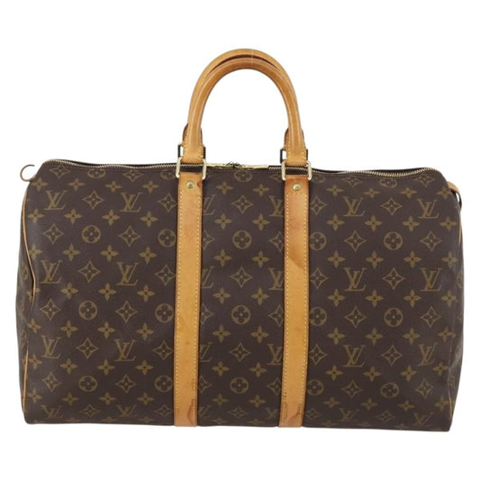 Louis Vuitton Keepall Bag Monogram Canvas, BROWN, CANVAS, Travel bag
