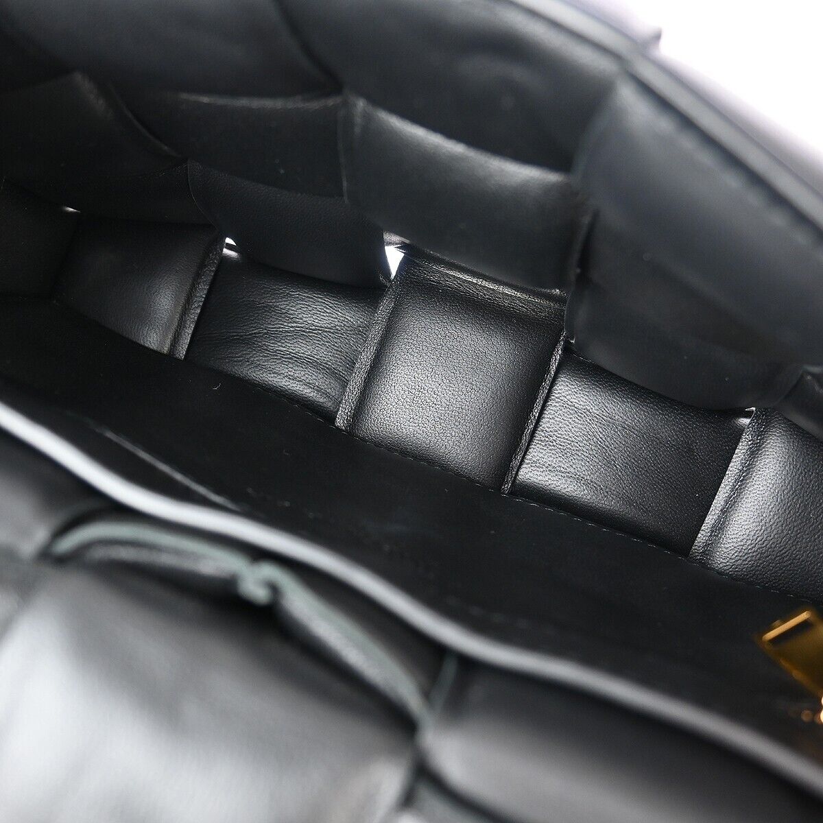 Bottega Veneta Cassette Chain Crossbody Bag Padded Maxi Intrecciato Leather, BLACK, LEATHER, Shoulder bag