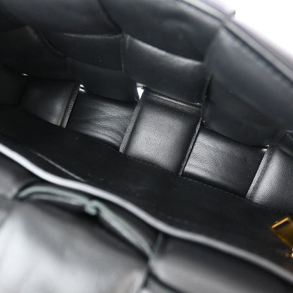 Bottega Veneta Cassette Chain Crossbody Bag Padded Maxi Intrecciato Leather, BLACK, LEATHER, Shoulder bag