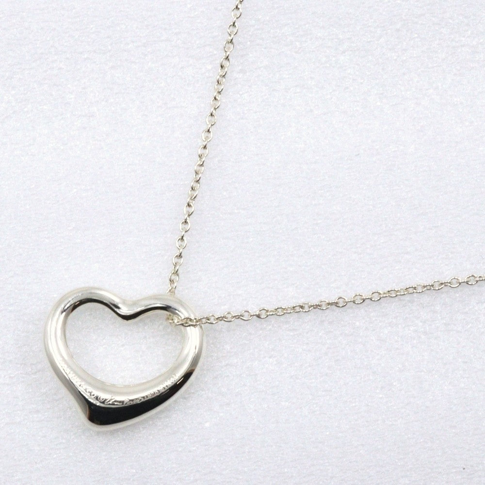 Tiffany & Co. Elsa Peretti Open Heart Pendant Necklace Sterling Silver, SILVER, SILVER, Necklace