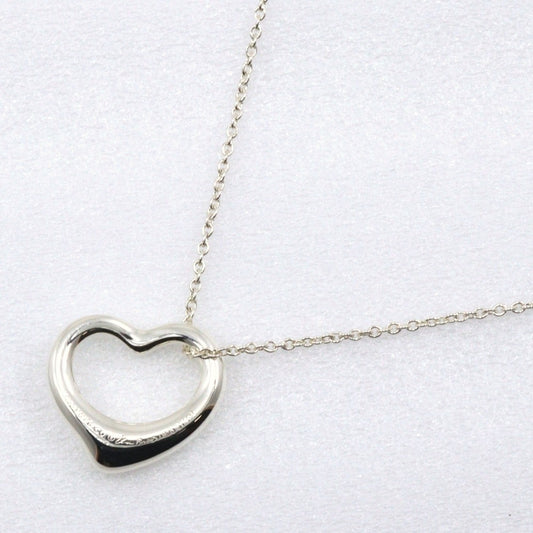 Tiffany & Co. Elsa Peretti Open Heart Pendant Necklace Sterling Silver, SILVER, SILVER, Necklace