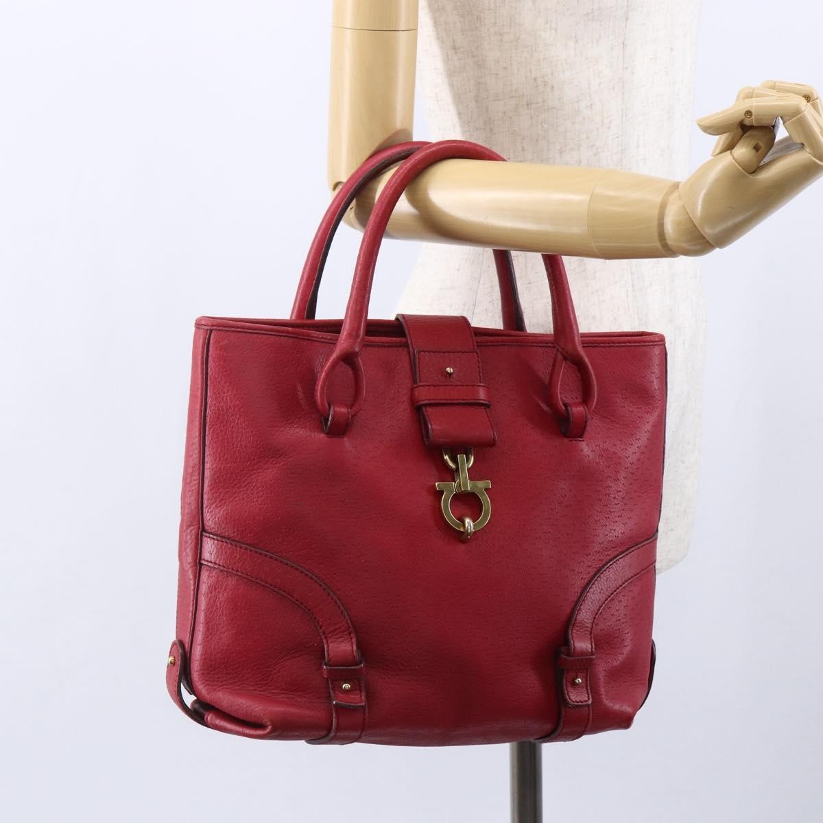 Salvatore Ferragamo Vintage Handbag Leather, RED, LEATHER, Handbag