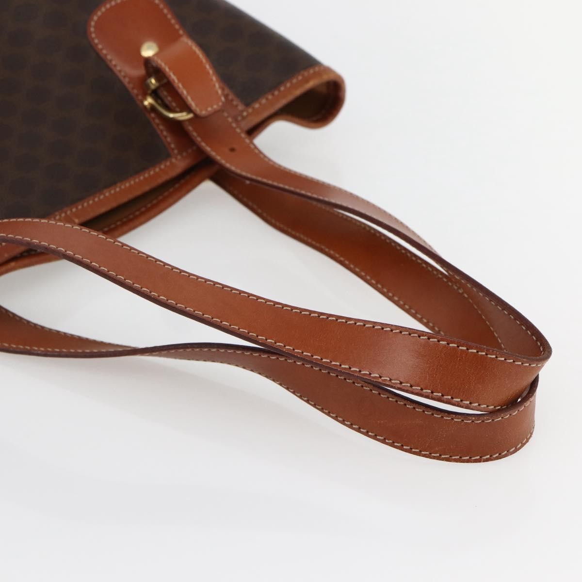 Celine Vintage Macadam Shopper Tote Coated Canvas, BROWN, CANVAS, Tote bag