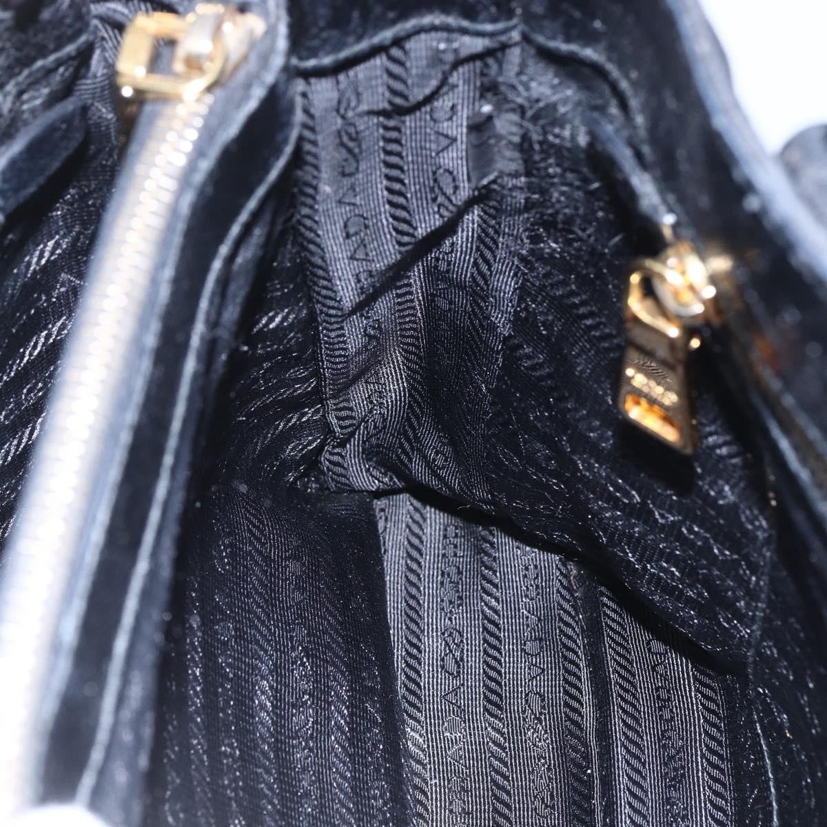 Prada Convertible Top Handle Tote Tessuto with Vernice Saffiano Leather, BLACK, NYLON, Handbag