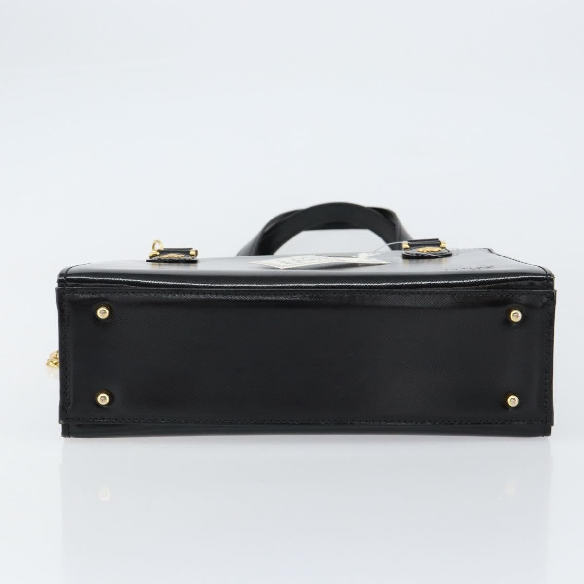 Versace Vintage Shoulder Bag Leather, BLACK, LEATHER, Tote bag