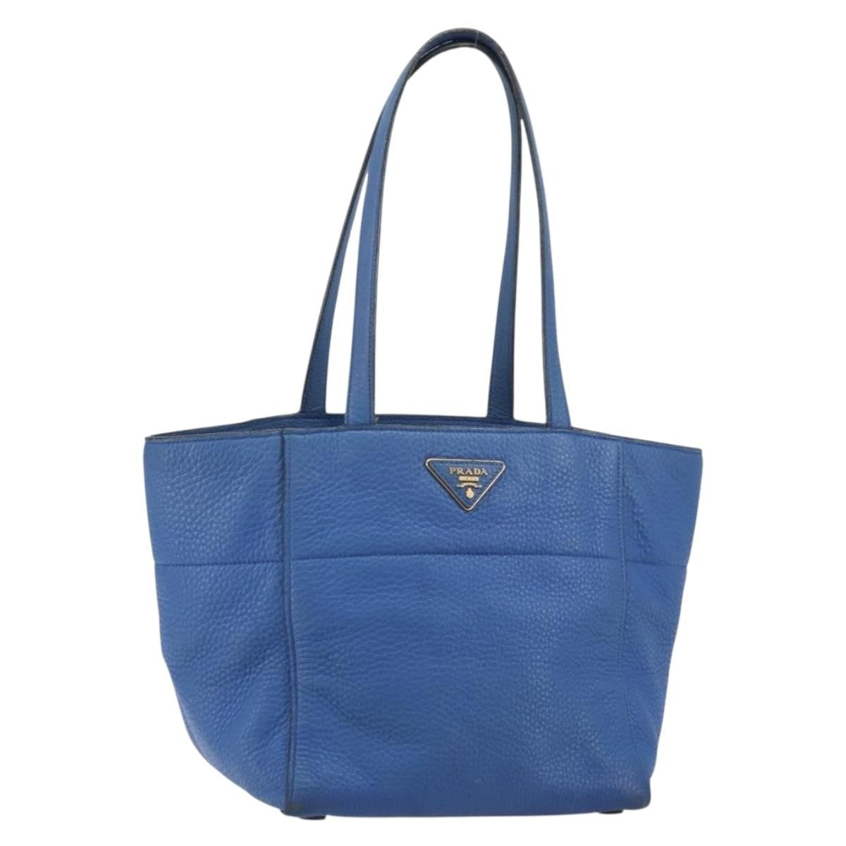 Prada Tote Vitello Daino Vitello Daino, BLUE, LEATHER, Tote bag