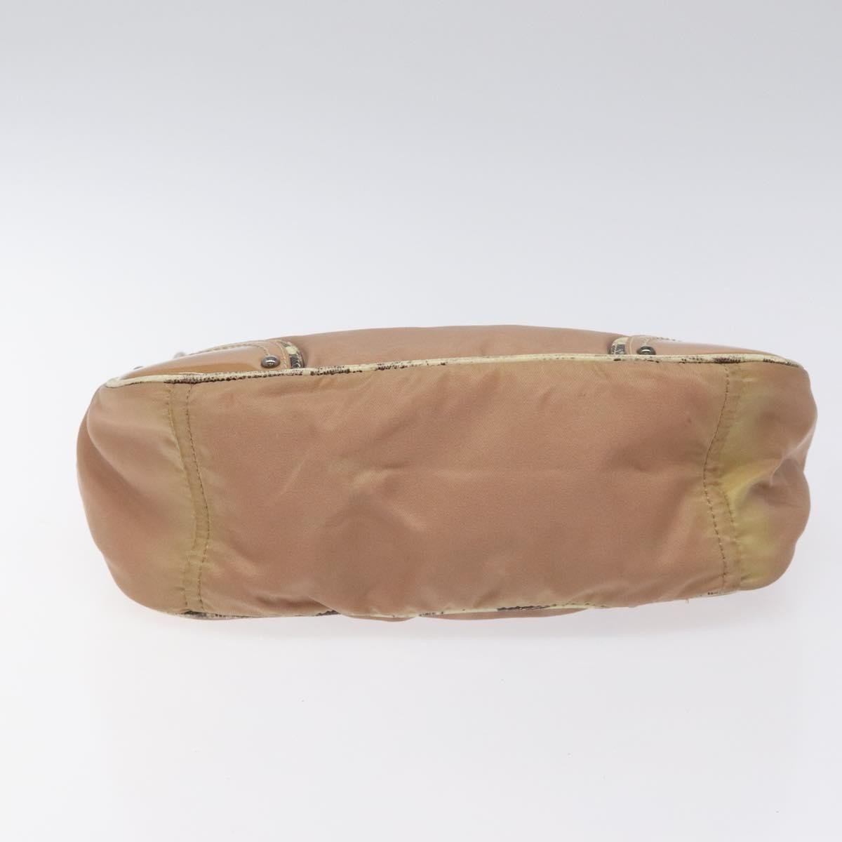 Prada Zip Hobo Tessuto with Leather, BEIGE, NYLON, Shoulder bag