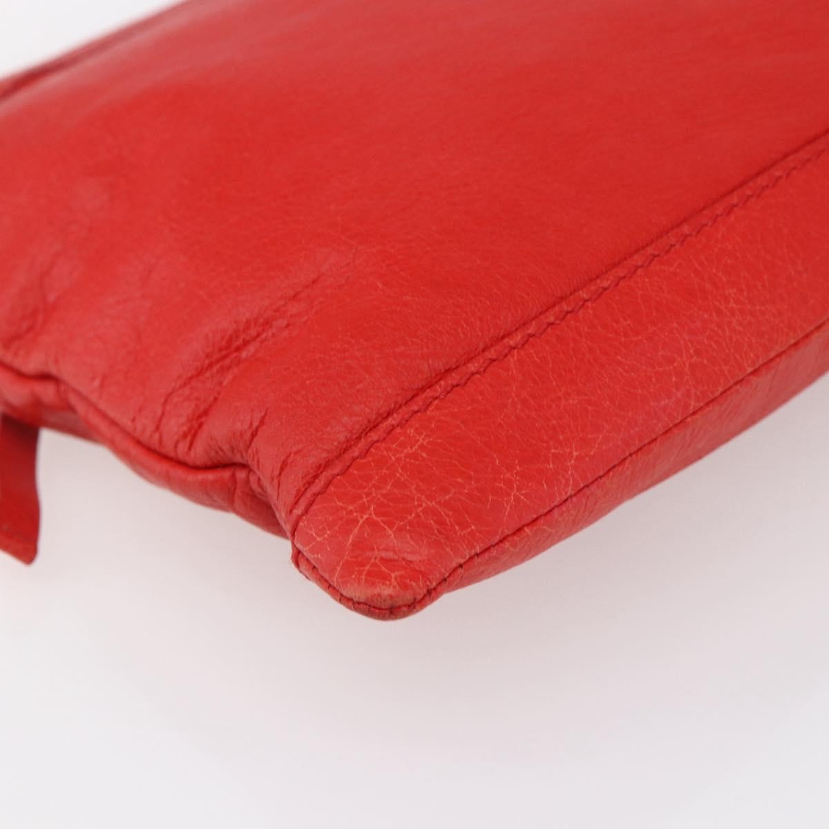 Balenciaga Classic City Clip Pouch Leather, RED, LEATHER, Clutche & pouche