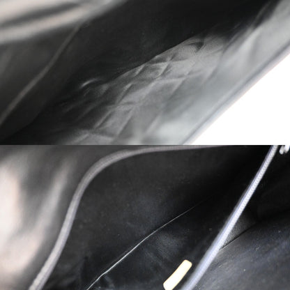 Chanel Vintage CC Chain Full Flap Bag Quilted Leather, BLACK, LEATHER, Shoulder bag