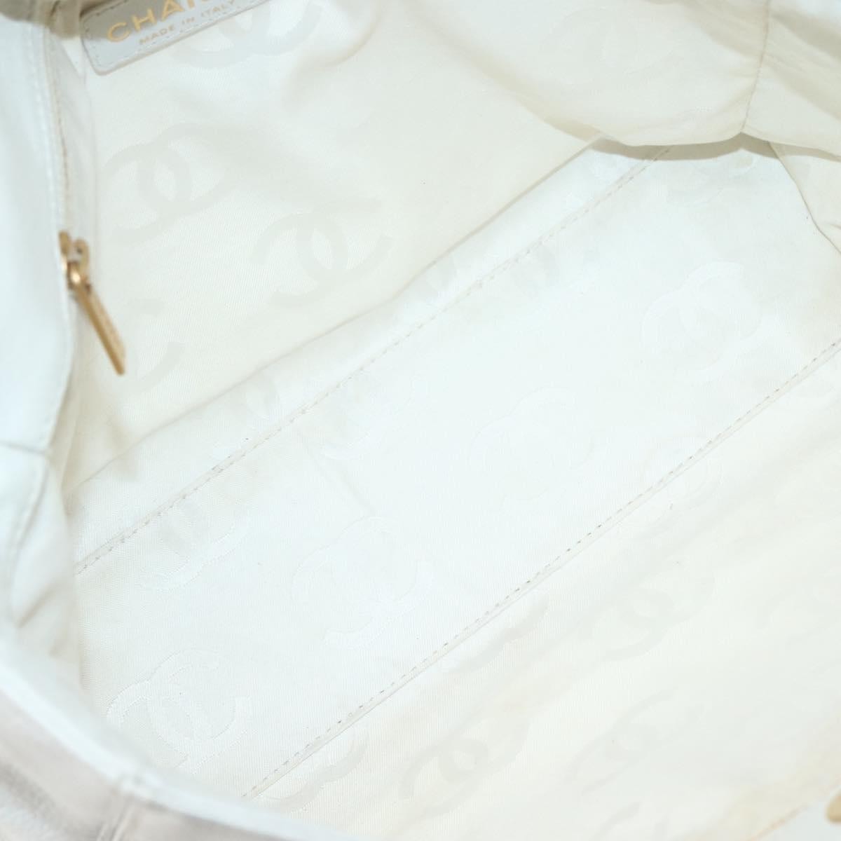 Chanel Vintage Timeless Chain Shoulder Bag Lambskin, WHITE, LEATHER, Tote bag