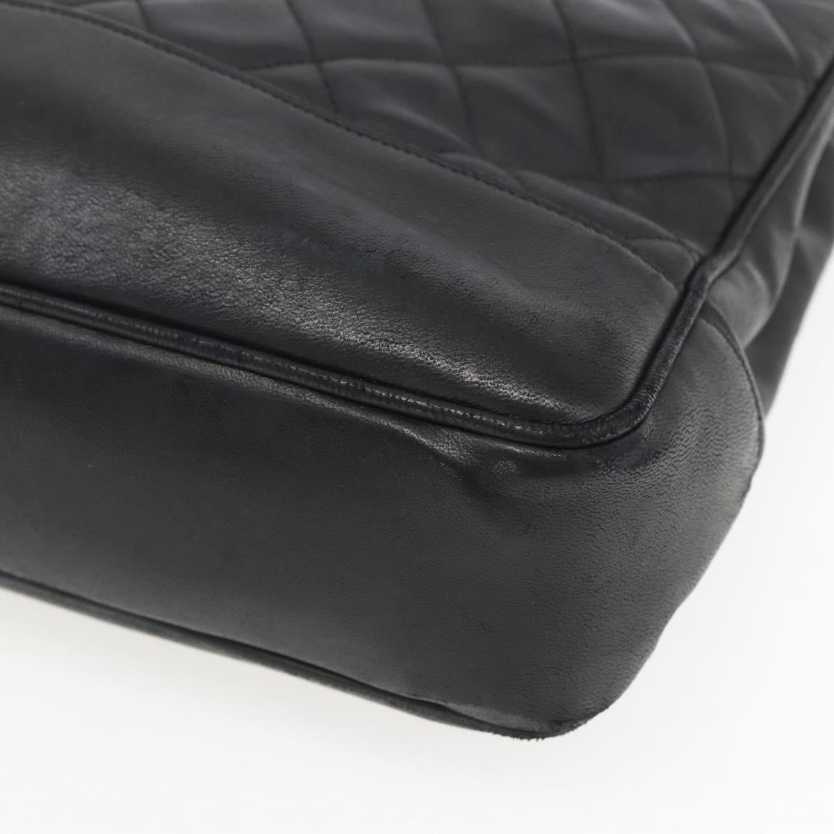 Chanel Vintage Shopping Tote Quilted Lambskin, BLACK, LEATHER, Tote bag