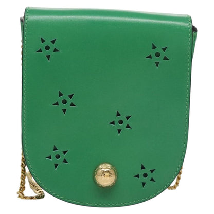 Celine Shoulder Bag Leather, GREEN, LEATHER, Shoulder bag