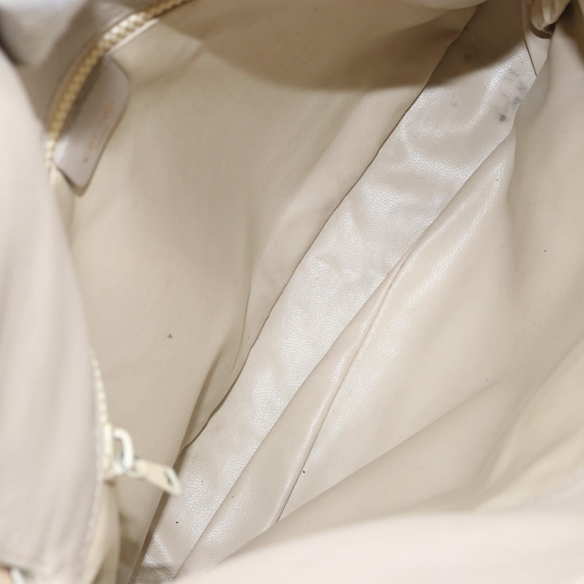 Celine Vintage Shoulder Bag Leather, BEIGE, LEATHER, Shoulder bag