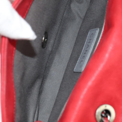 Chanel Diamond Stitch Chain Flap Bag Quilted Iridescent Calfskin, RED, LEATHER, Shoulder bag