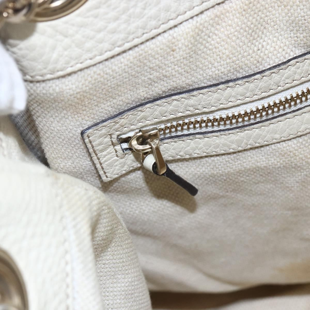 Gucci Soho Chain Strap Shoulder Bag Leather, WHITE, LEATHER, Shoulder bag