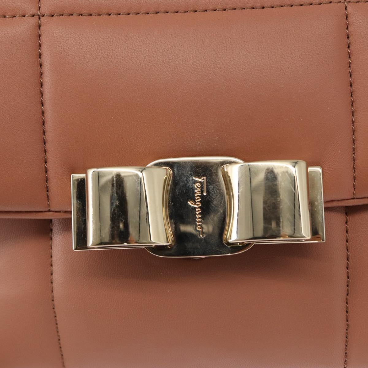 Salvatore Ferragamo Vara Soft Flap Bag Quilted Leather, PINK, LEATHER, Shoulder bag