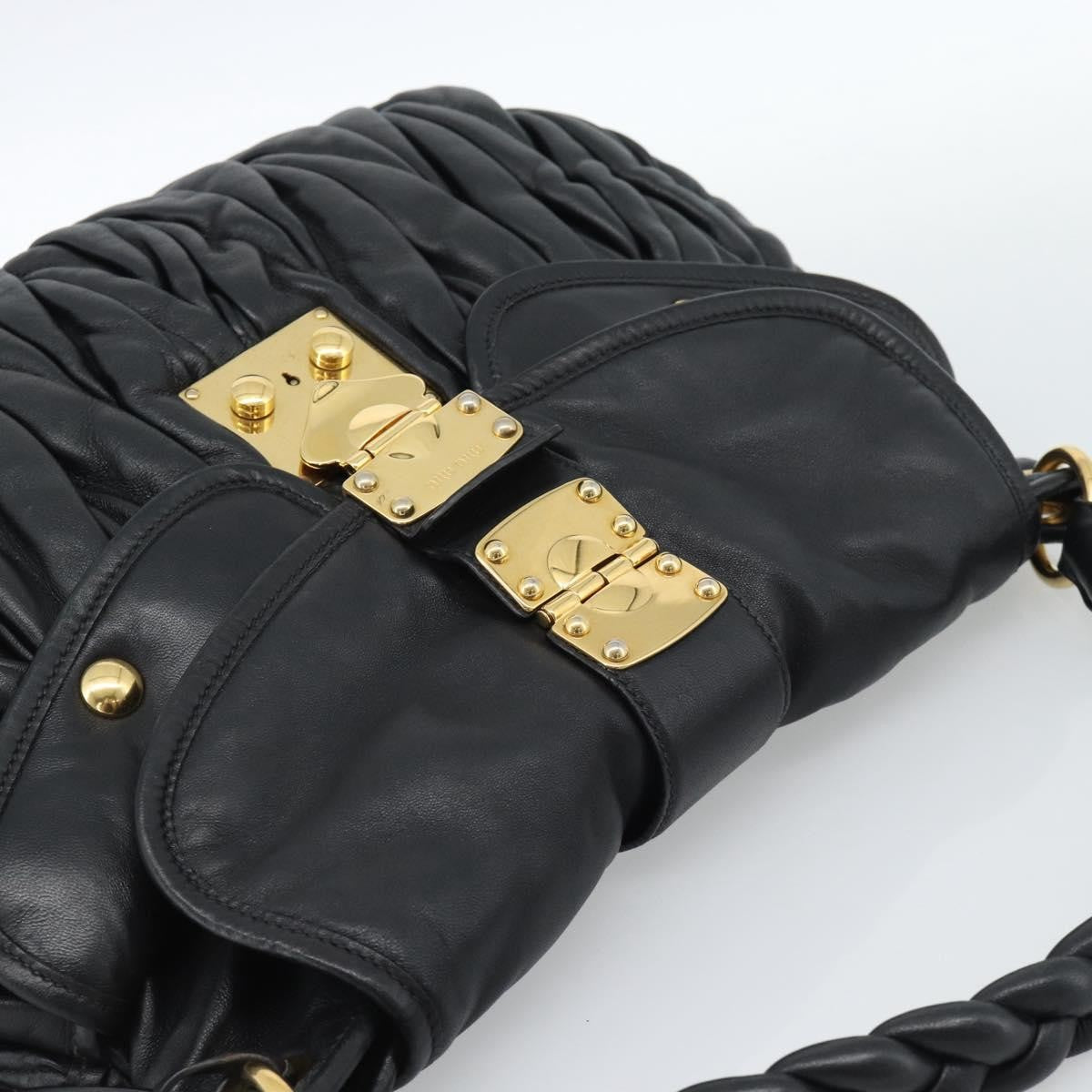 Miu Miu Coffer Convertible Satchel Leather, Black, Leather, Shoulder Bag