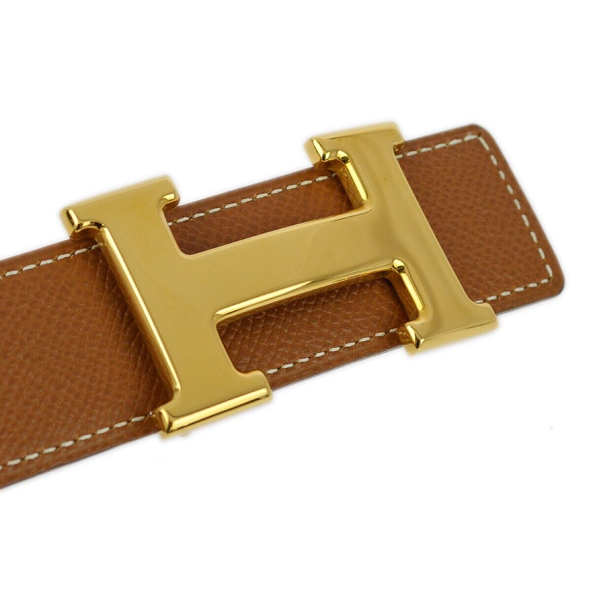 Hermes Constance Reversible Belt Leather, BROWN, LEATHER, Belts