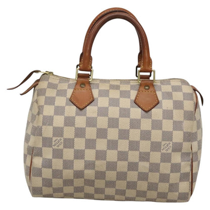 Louis Vuitton Speedy Handbag Damier, WHITE, CANVAS, Handbag
