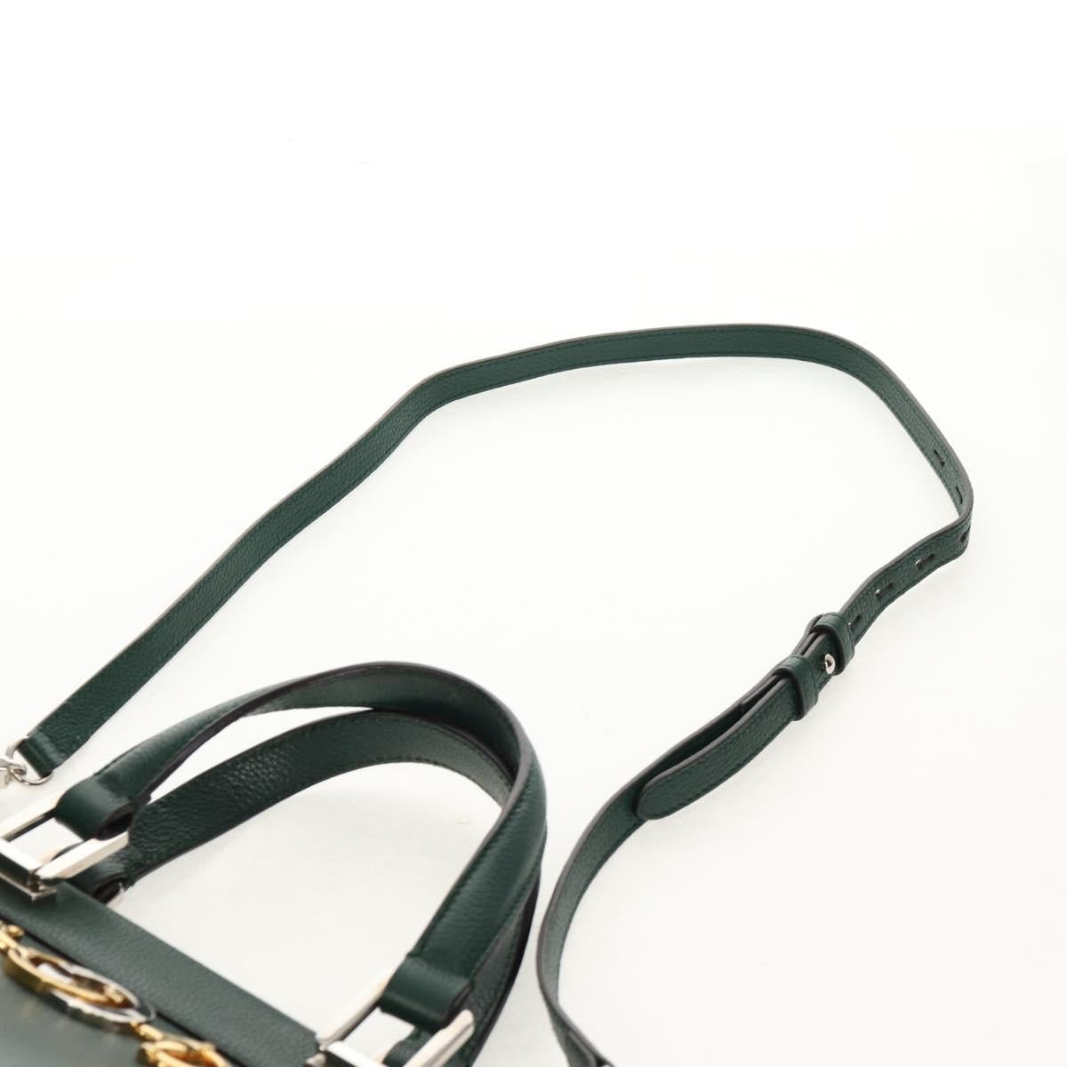 Gucci Zumi Top Handle Bag Leather, GREEN, LEATHER, Handbag