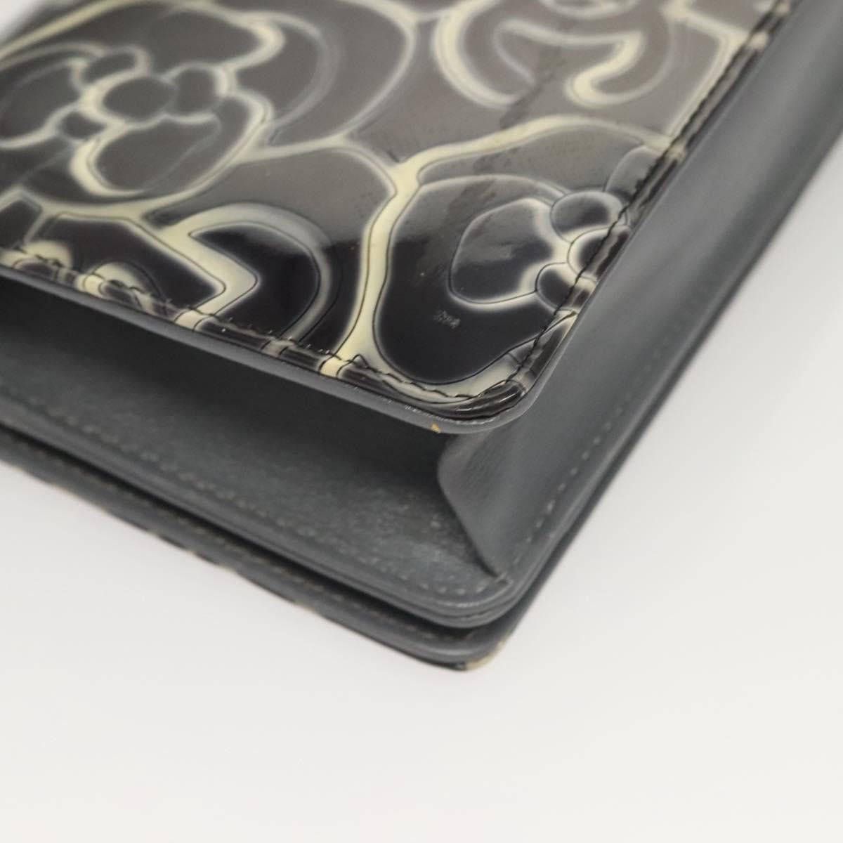 Chanel Wallet on Chain Camellia Patent, GRAY, PATENT_LEATHER, Shoulder bag