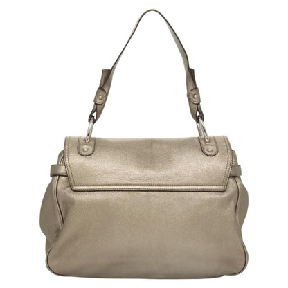 Salvatore Ferragamo Gancini Shoulder Bag Leather, GOLD, LEATHER, Shoulder bag