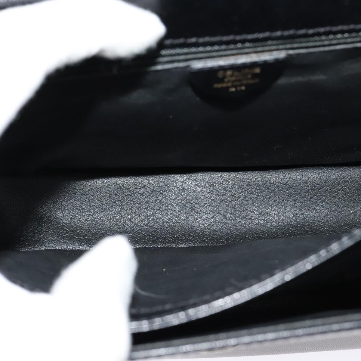 Celine Circle Logo Handbag Leather, BLACK, LEATHER, Handbag