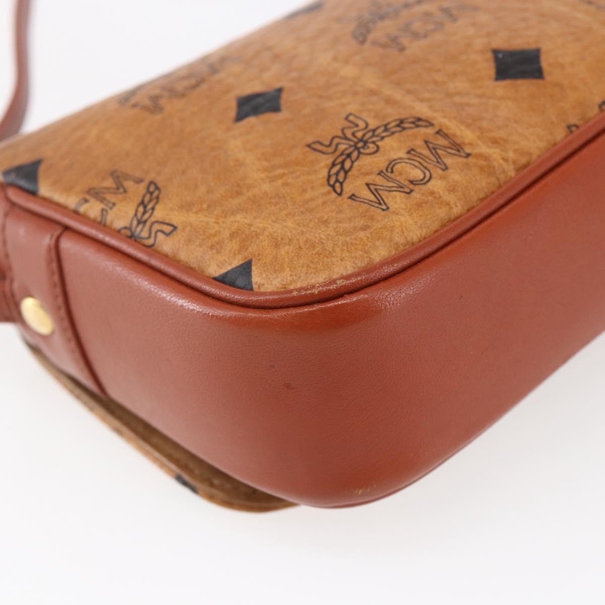 MCM Visetos Shoulder bag Canvas and Leather, BROWN, CANVAS, Shoulder bag