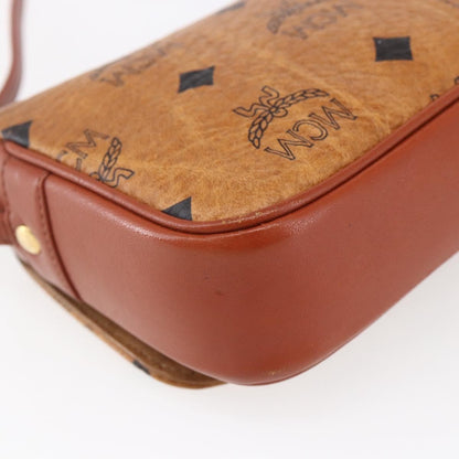 MCM Visetos Shoulder bag Canvas and Leather, BROWN, CANVAS, Shoulder bag