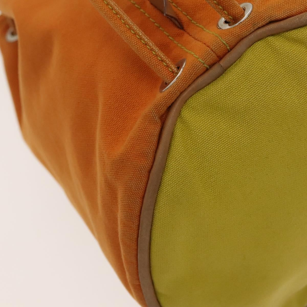 Hermes Polochon Mimile Drawstring Backpal Canvas, ORANGE, CANVAS, Backpack