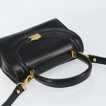 Bally Vintage Handbag Leather, Black, Leather, Handbag