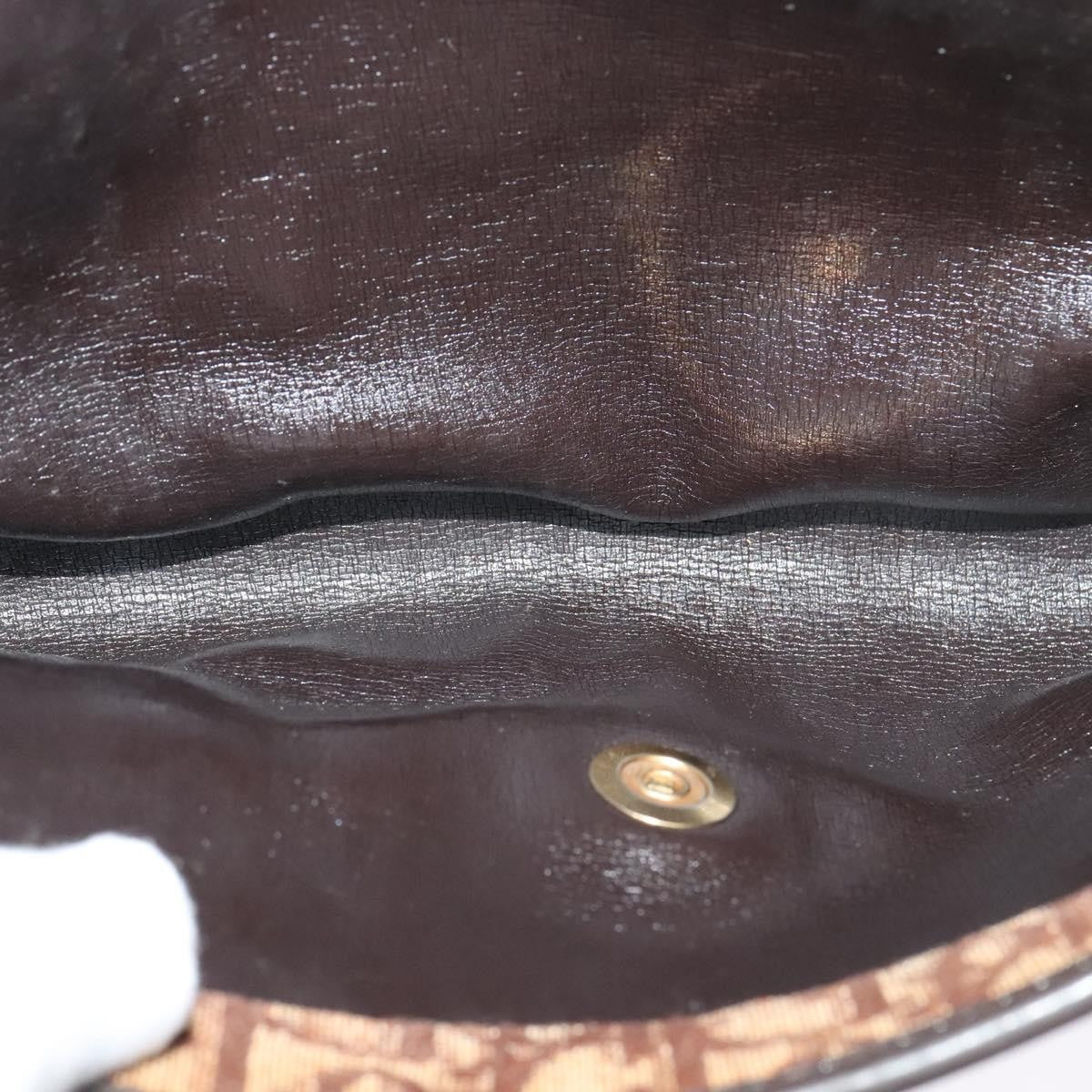 Christian Dior Vintage Trotter Flap Shoulder Bag Canvas, BROWN, CANVAS, Shoulder bag