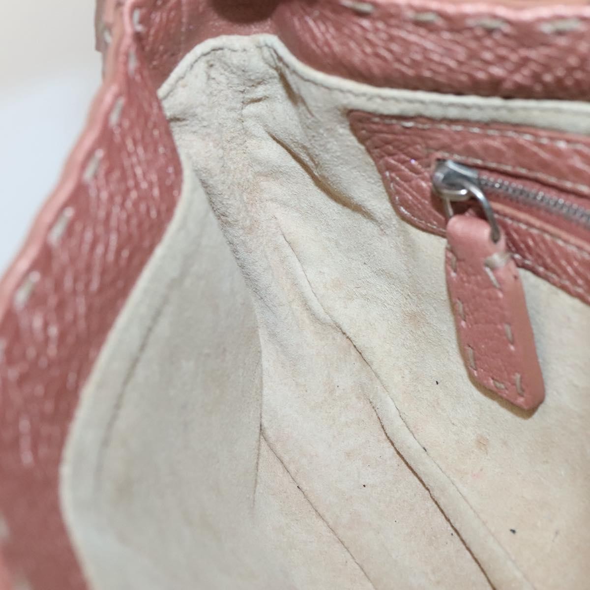 Fendi Vintage Selleria Flap Bag Leather, PINK, LEATHER, Shoulder bag