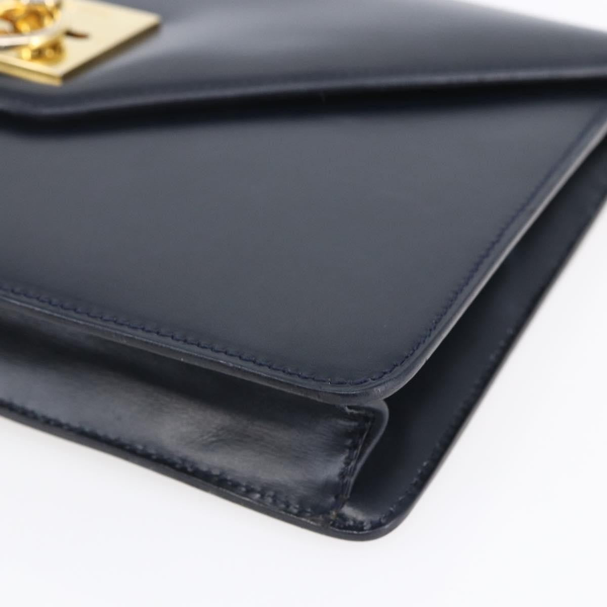 Celine Clutch Bag Leather, NAVY, LEATHER, Clutche & pouche