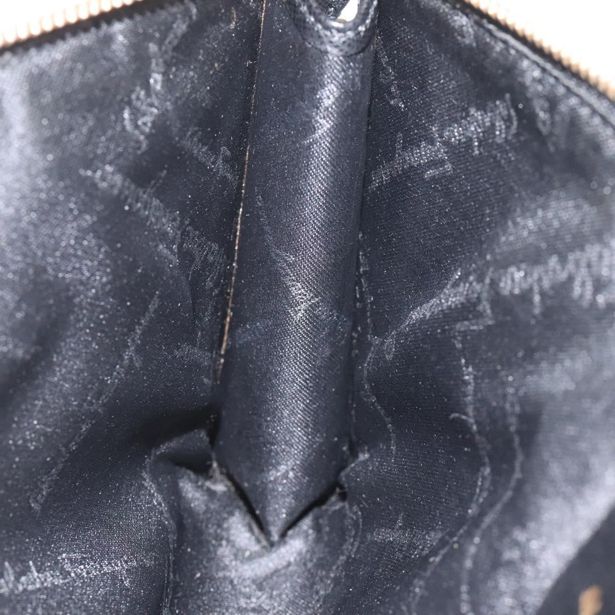 Salvatore Ferragamo Gancini Pouch Leather, BLACK, LEATHER, Clutche & pouche