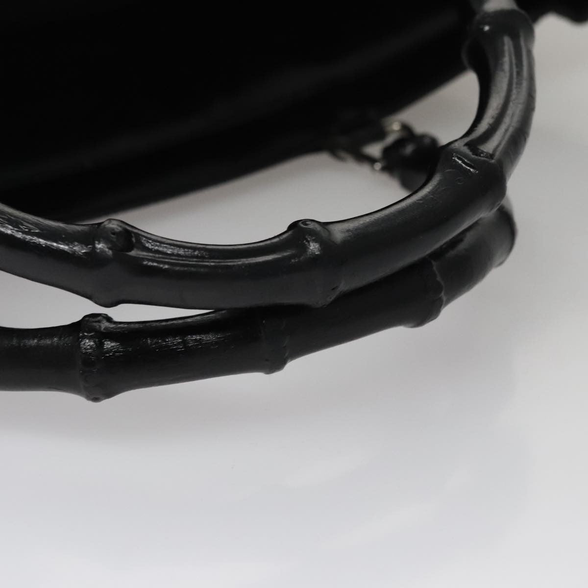 Gucci Vintage Bamboo Handle Tote Nylon, BLACK, NYLON, Tote bag