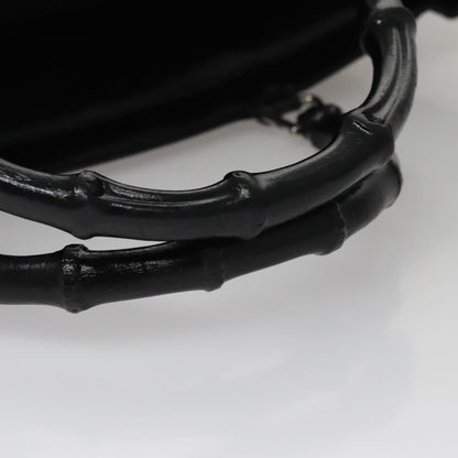 Gucci Vintage Bamboo Handle Tote Nylon, BLACK, NYLON, Tote bag