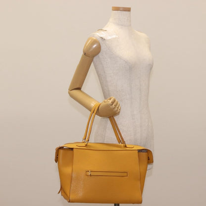 Celine Ring Bag Leather, YELLOW, LEATHER, Tote bag