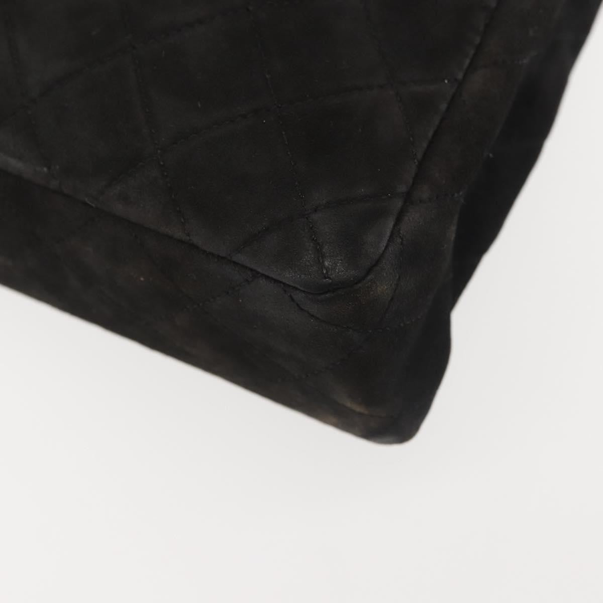 Chanel Vintage Clutch Pleated Leather, BLACK, SUEDE, Clutche & pouche