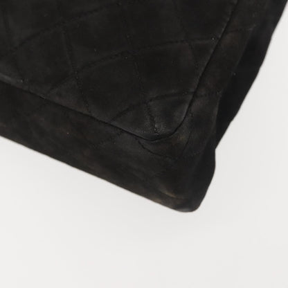 Chanel Vintage Clutch Pleated Leather, BLACK, SUEDE, Clutche & pouche