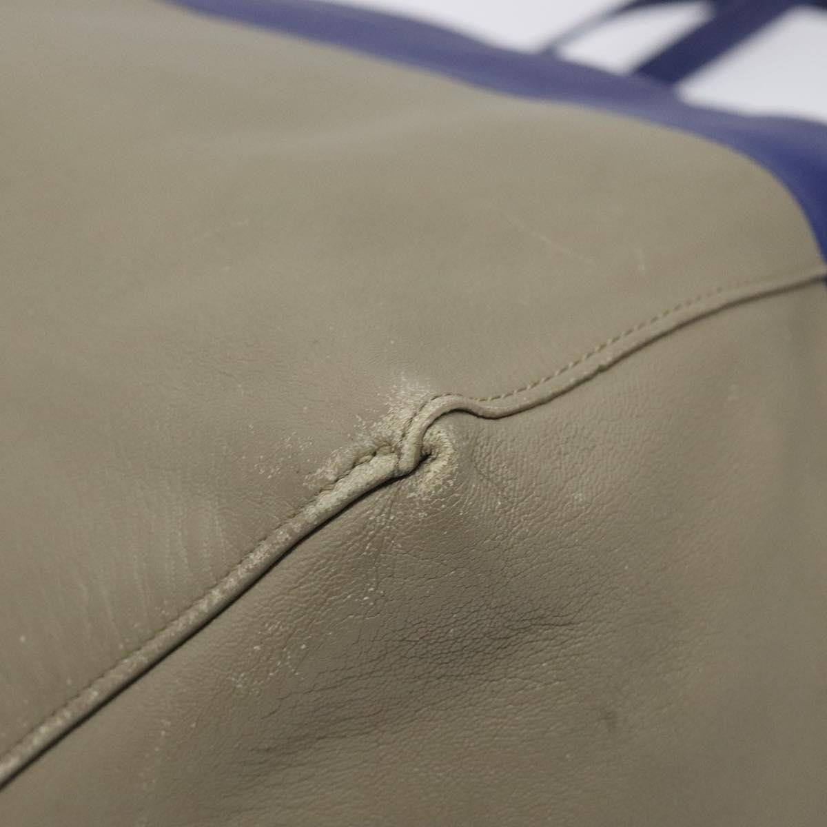 Celine Horizontal Bi-Cabas Tote Leather, BLUE, LEATHER, Tote bag