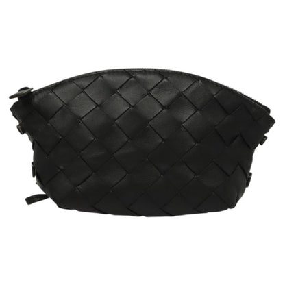 Bottega Veneta Loop Crossbody Bag Intrecciato Nappa, BLACK, LEATHER, Clutche & pouche