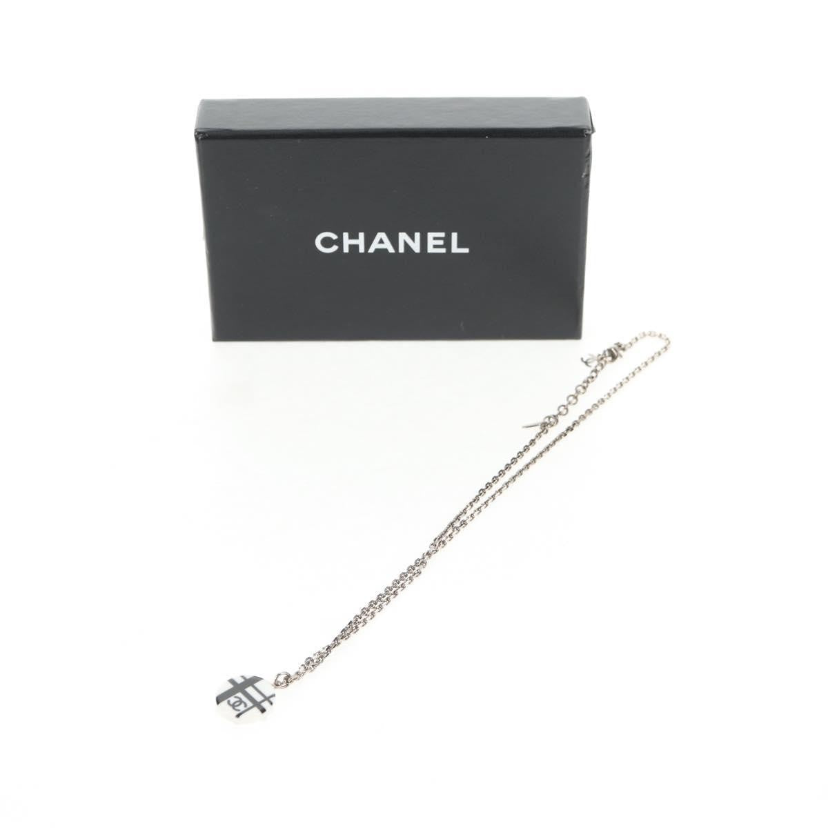 Chanel Vintage CC Pendant Long Necklace Metal, SILVER, METAL, Necklace