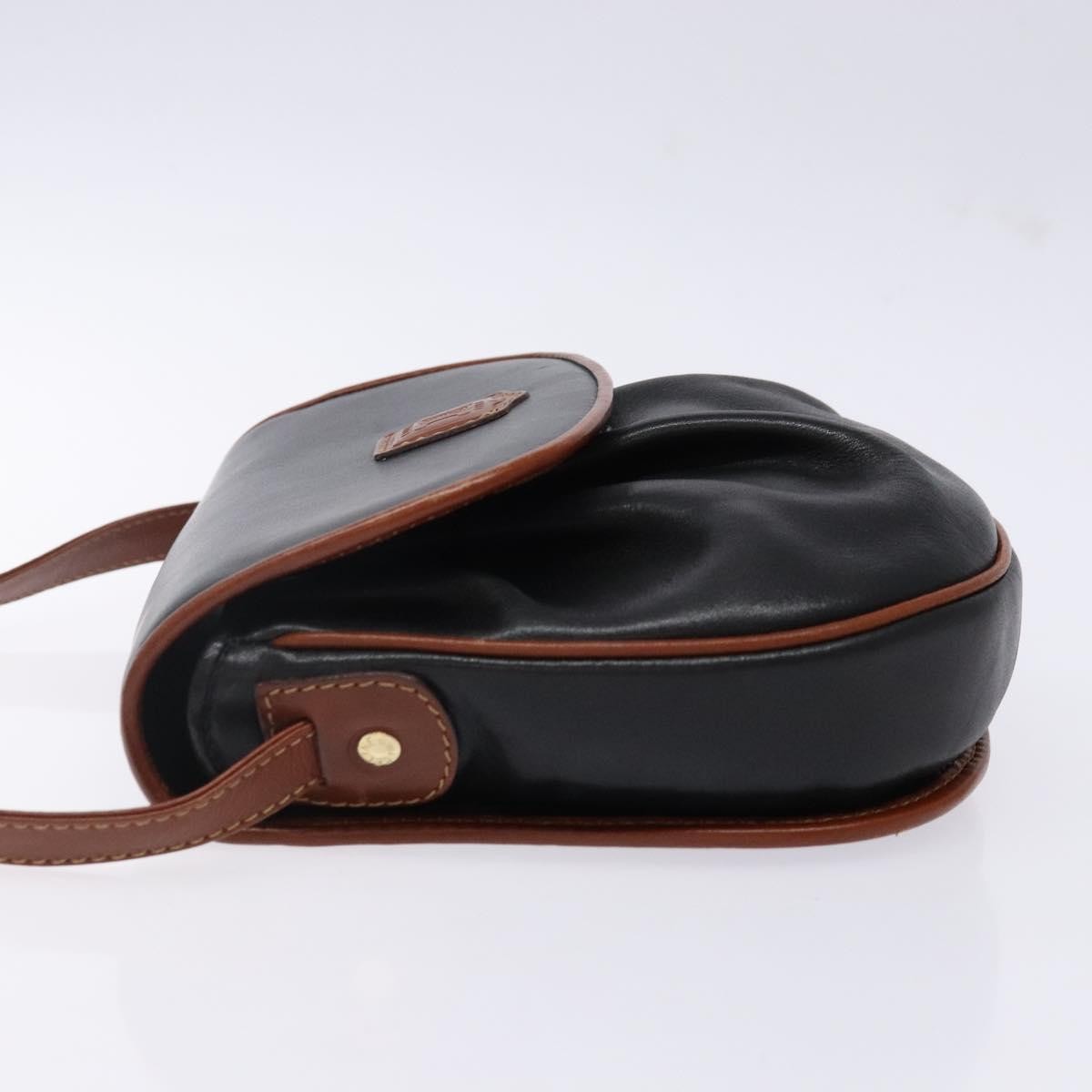 Celine Vintage Triomphe Shoulder Bag Leather, BLACK, LEATHER, Shoulder bag