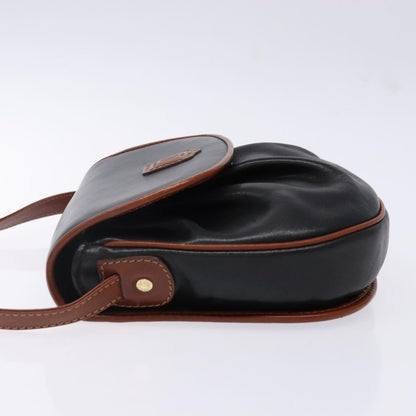 Celine Vintage Triomphe Shoulder Bag Leather, BLACK, LEATHER, Shoulder bag