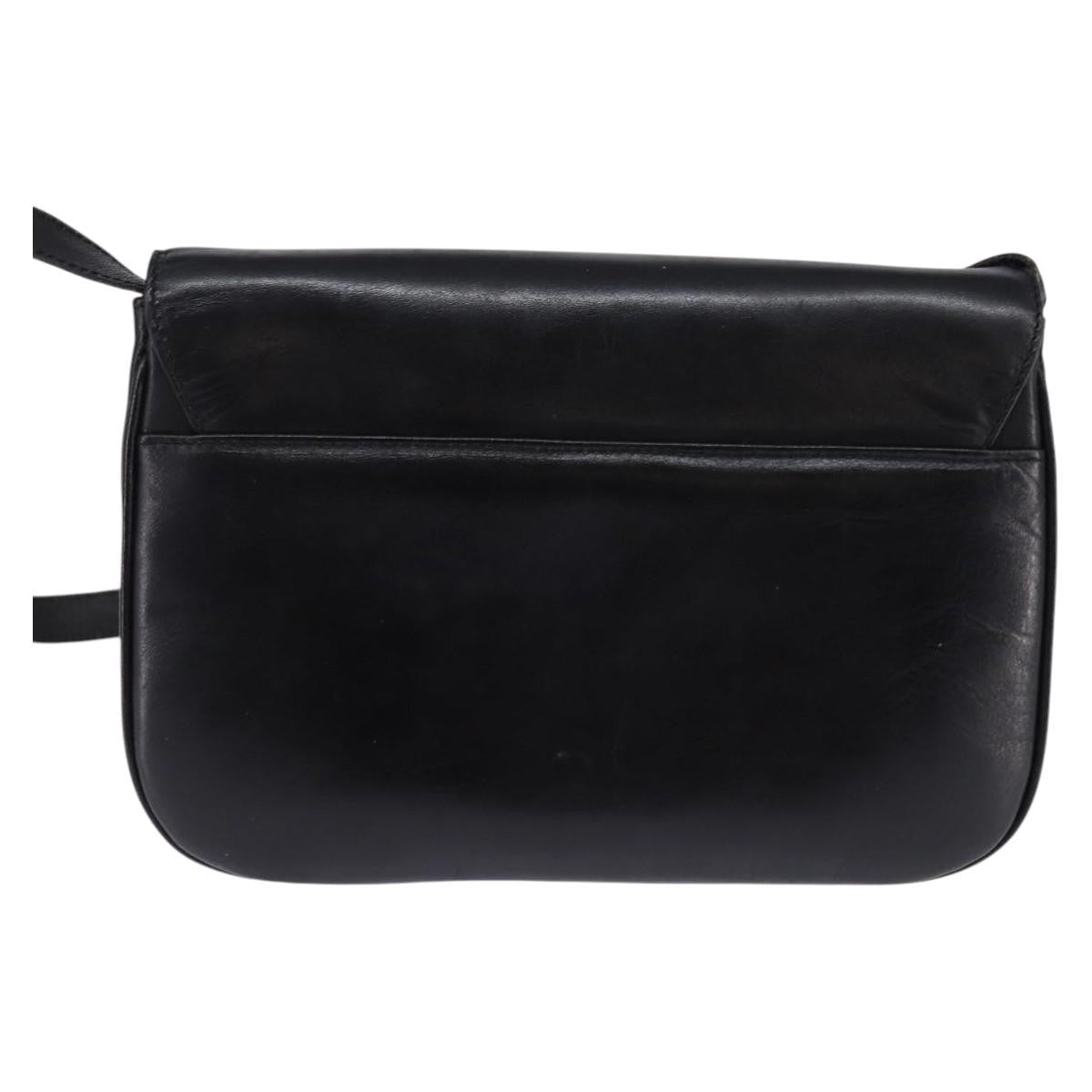 Celine Vintage Triomphe Shoulder Bag Leather, BLACK, LEATHER, Shoulder bag